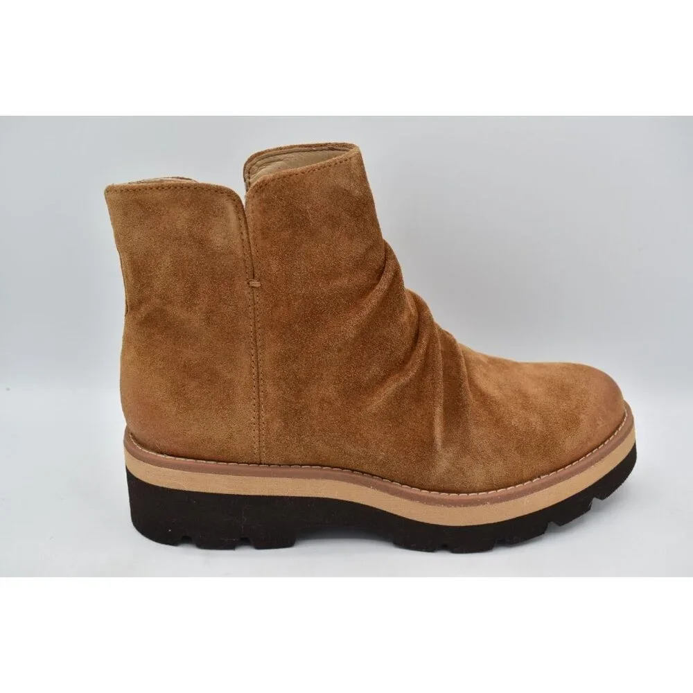 Sofft Womens Size 8 Pecola Brandy Suede Ruched Waterproof‎ Booties Boots Shoes